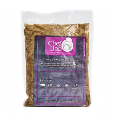 Alimentação Natural Chef Bob para Cães Carne com Linhaça e Chia