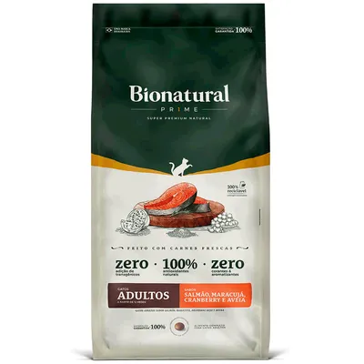 Ração Bionatural Prime Gatos Adultos Salmão