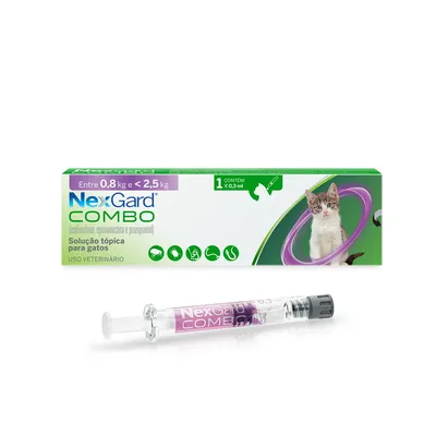 Nexgard Combo Antipulgas, Sarna e Vermífugo para Gatos até 2,5 kg