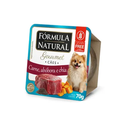 Ração Úmida Fórmula Natural Gourmet Cães Carne, Abóbora e Chia