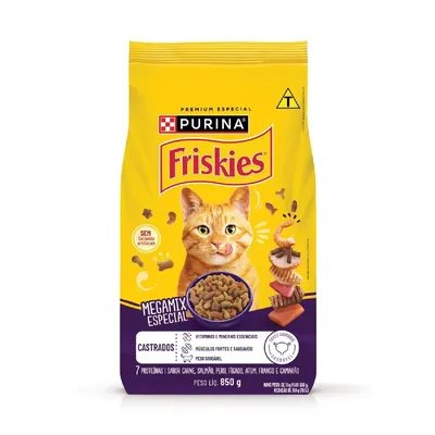 Ração Friskies Gatos Adultos Castrados Megamix