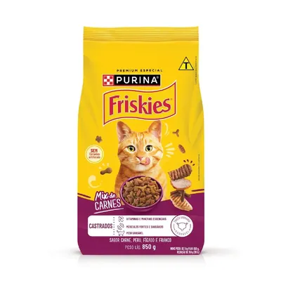 Ração Friskies Gatos Adultos Castrados Mix de Carne