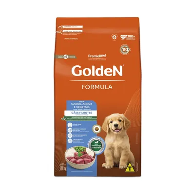 Ração Golden Fórmula para Cães Filhotes Carne, Arroz e Vegetais