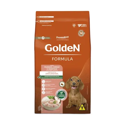Ração Golden Fórmula Cães Filhotes Raças Pequenas Frango, Arroz e Vegetais