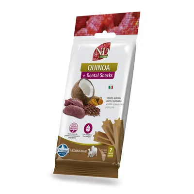 Petisco Dental N&D Quinoa Cães Médios e Grandes Veado, Quinoa, Coco e Cúrcuma