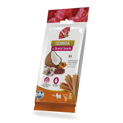 Petisco Dental N&D Quinoa Cães Mini e Pequenos Arenque, Quinoa, Coco e Cúrcuma