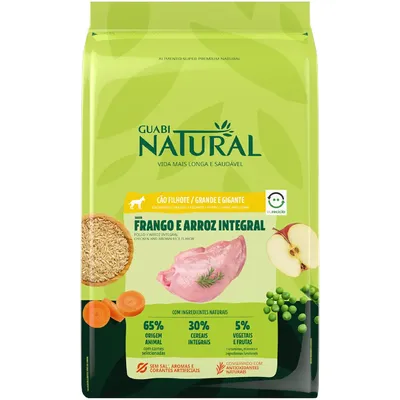 Ração Guabi Natural Cães Filhotes Grande e Gigante Frango e Arroz