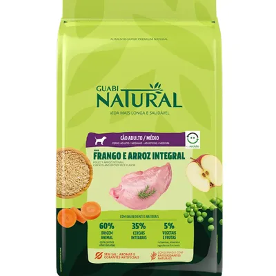 Ração Guabi Natural Cães Adultos Médio Frango e Arroz