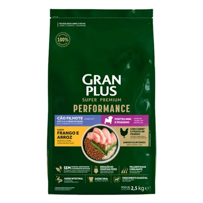 Ração GranPlus Performance Cães Filhotes Mini e Pequeno Frango e Arroz