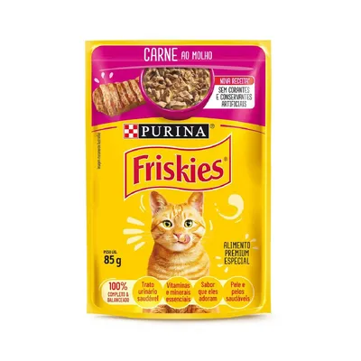 Ração Úmida Friskies Gatos Adultos Carne ao Molho
