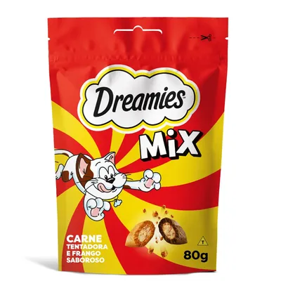 Petisco Dreamies Mix Carne e Frango Irresistível Gatos Adultos
