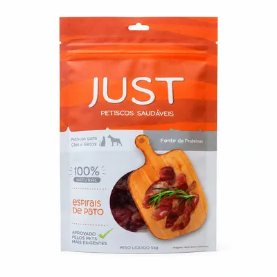 Petisco Just Espirais de Pato para Cães e Gatos