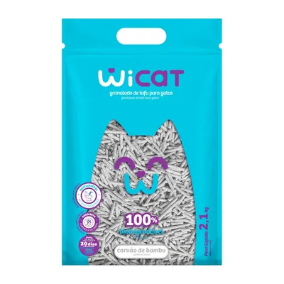 Granulado Higiênico de Tofu Biodegradável Wicat para Gatos Carvão de Bambu