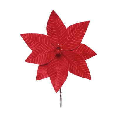 Flor Poinsetia Decorativa Natal 25cm Vermelha Cromus