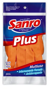 Luva Látex Plus Multiuso Sanro