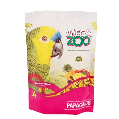 Ração para Papagaio com Frutas e Legumes Megazoo