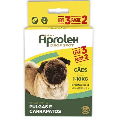 Combo Antipulgas Fiprolex Cães até 10kg