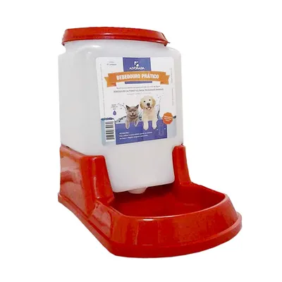 Bebedouro Prático Automático Cães e Gatos Vermelho Alvorada