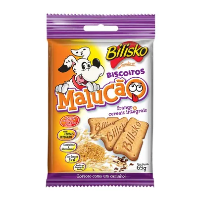 Petisco Biscoito Bilisko Malucão Frango e Cereais
