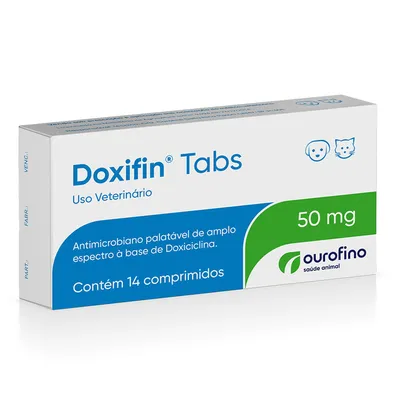 Doxifin Tabs 50mg Antimicrobiano para Cães e Gatos