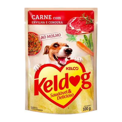 Ração Úmida Keldog Carne, Ervilha e Cenoura