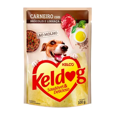 Ração Úmida Keldog Carneiro Brócolis e Linhaça