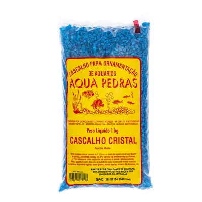 Cascalho para Aquário Quartzo Nº 2 Aqua Pedras Azul