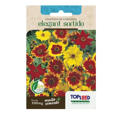 Sementes de Coreopsis Elegant Sortido Tradicional Topseed Garden
