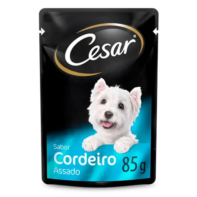 Ração Úmida Cesar para Cães Adultos Sachê Cordeiro Assado ao Molho