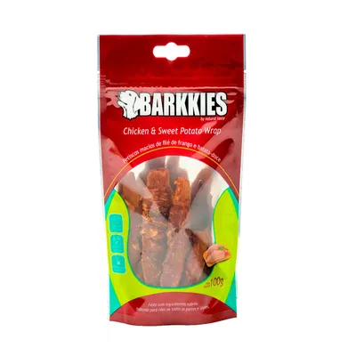 Petisco Natural Cães Barkkies Sweet Potato Wrap Frango