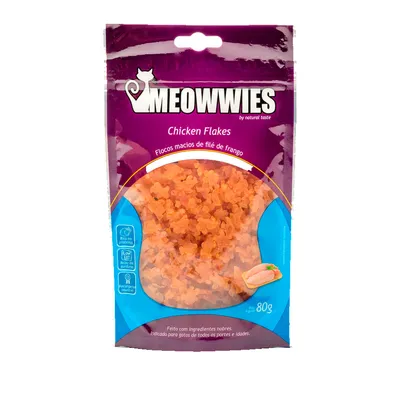 Petisco Natural Gatos Meowwies Flakes Frango