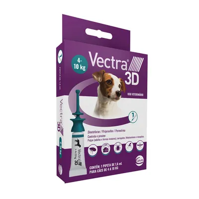 Antipulgas Vectra 3D Cães 4 a 10 kg Ceva 1,6 ml