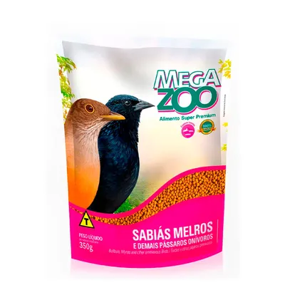 Ração para Sabiás Melros e Pássaros Onívoros Megazoo
