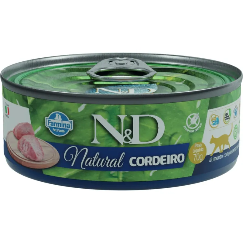 Ração Úmida N&D Natural Gatos Cordeiro