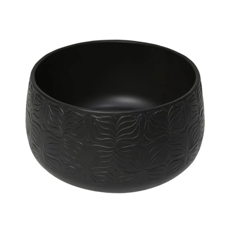 Bacia Bretagne Cerâmica Flor Ts Brasil Preto Fosco