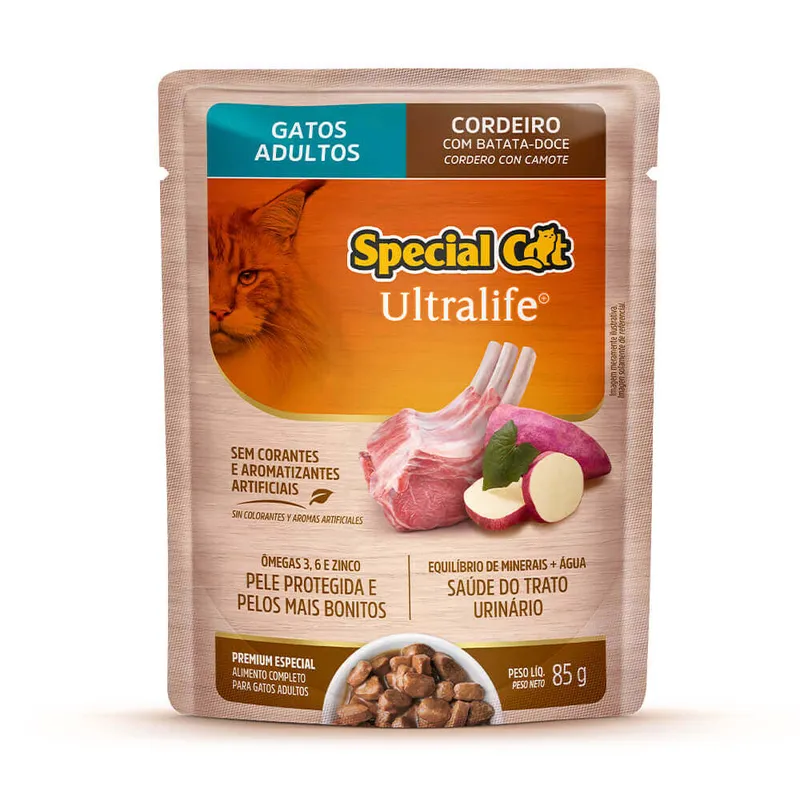 Ração Úmida Special Cat Ultralife Gatos Adultos Cordeiro