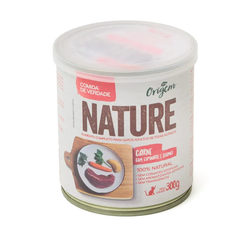 Ração Úmida Gatos Origem Nature Carne com Espinafre e Legumes