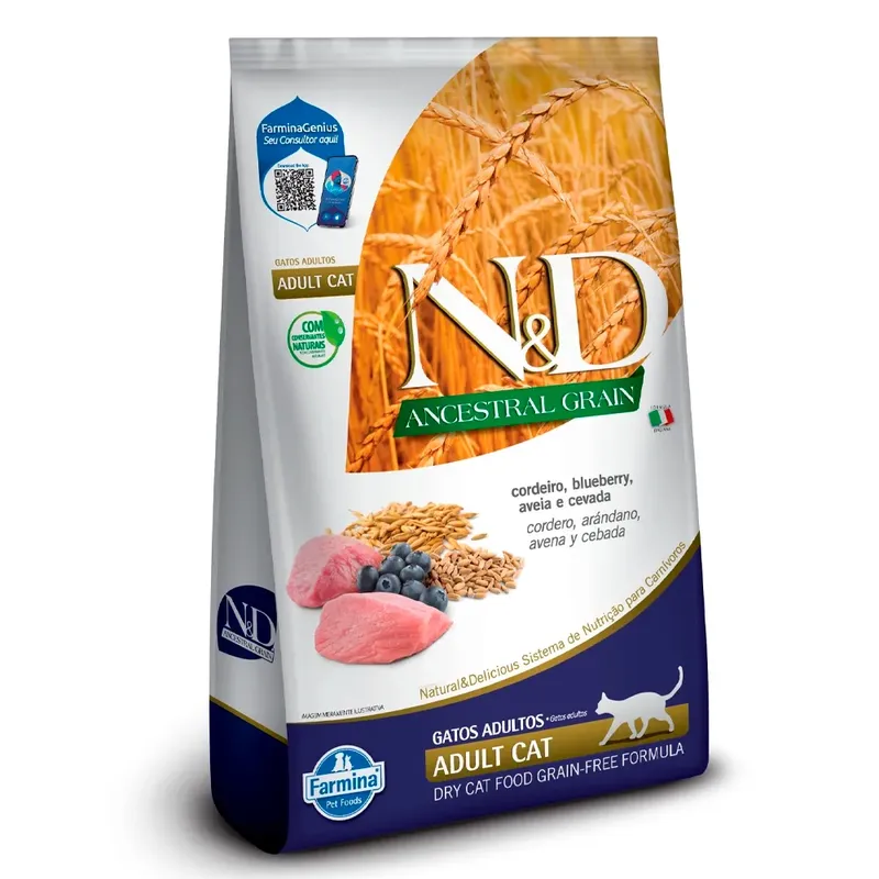 Ração N&D Ancestral Grain Gatos Adultos Cordeiro