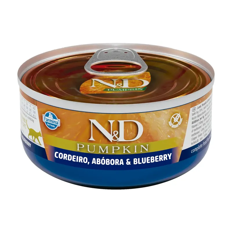 Ração Úmida N&D Pumpkin Gatos Adultos Cordeiro, Abóbora e Blueberry
